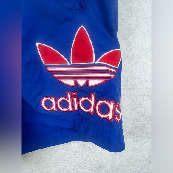 Adidas Shorts Mens Large Blue‎ Vintage Retro Look Large Flower Red Gold I1 - Picture 3 of 11